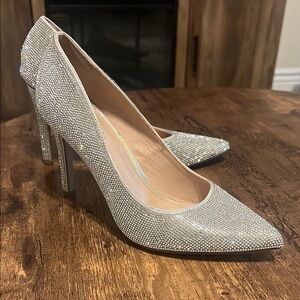 Silver Crystal Women's Heels